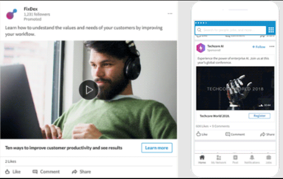 Linkedin video ad example